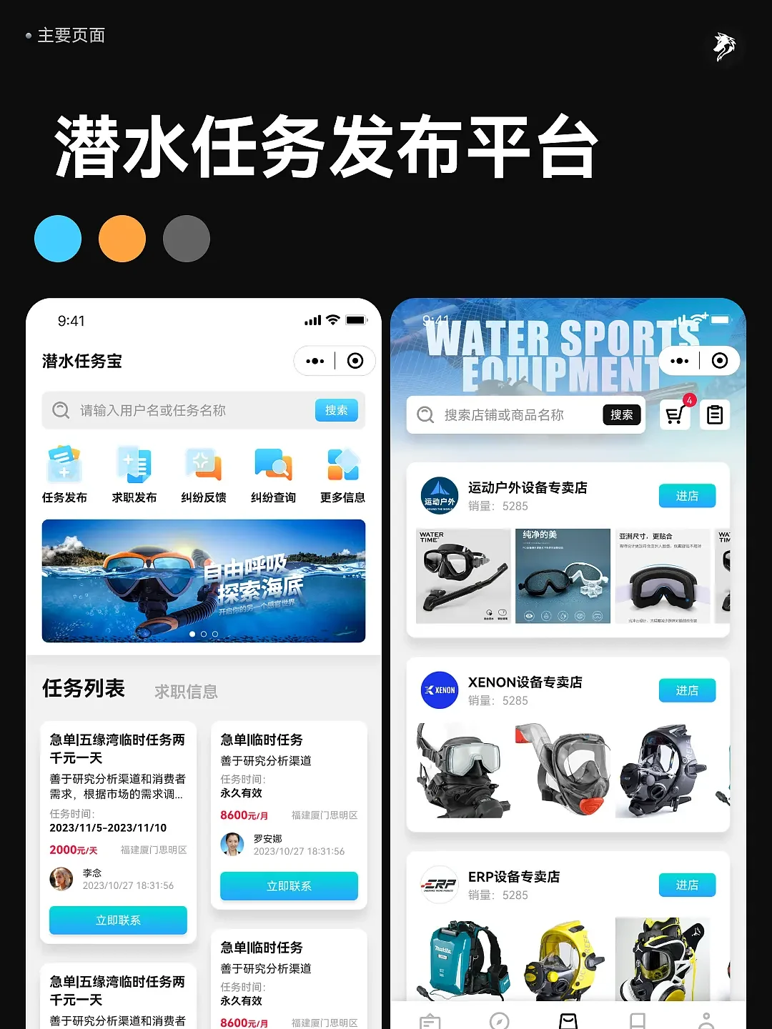 Diving platform: tasks and equipment