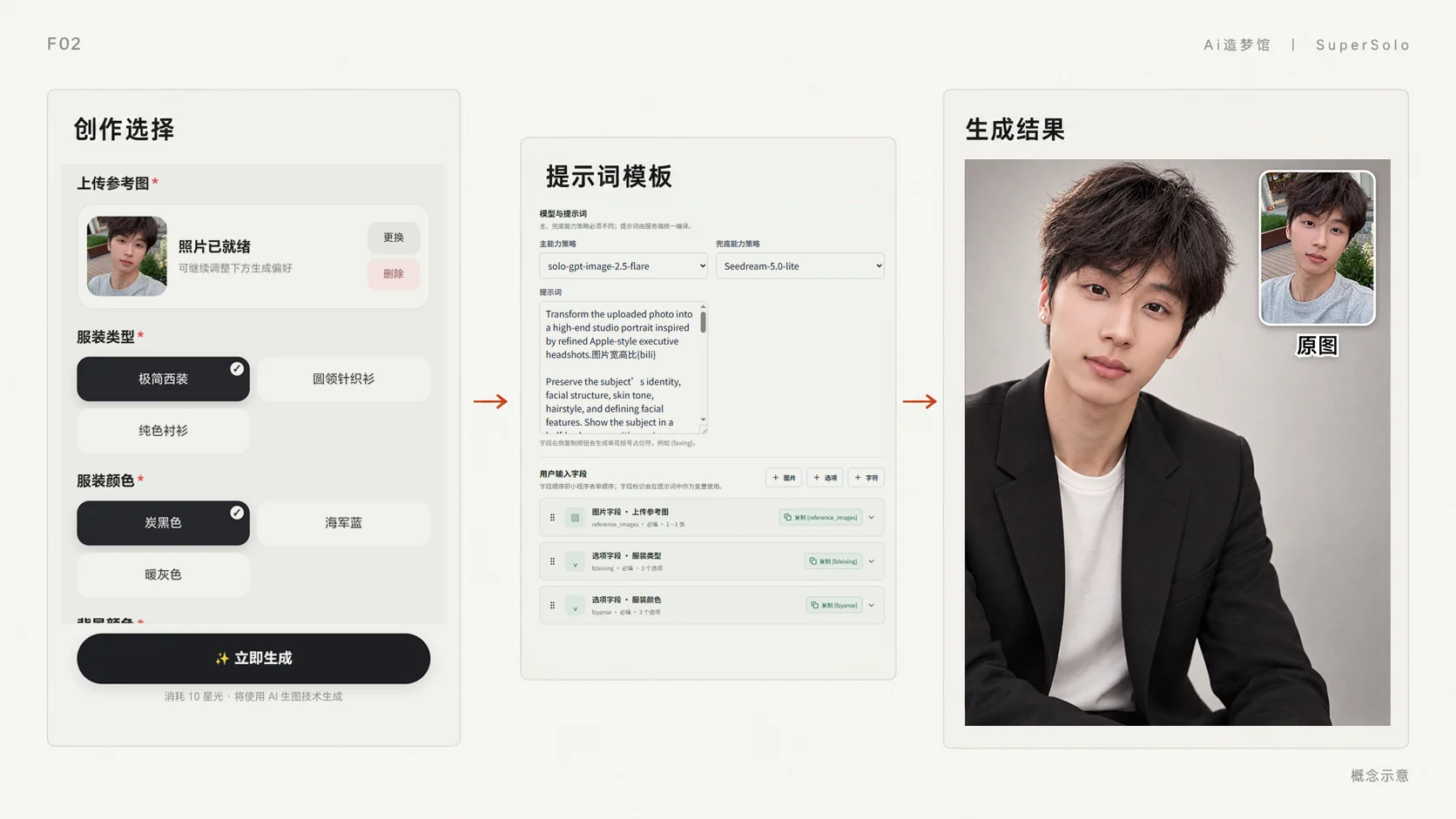 模板配置与提示词拼接